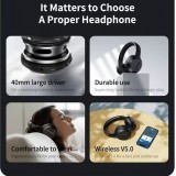 Kopfhörer Remax RB-660HB kabellos Bluetooth 5.0 Over-Ear wireless HD stereo sound + Pure Bass - Schwarz