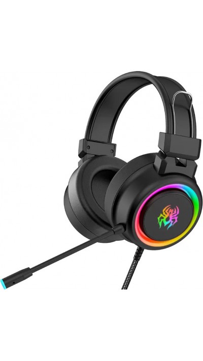 V5RGB - Professionelles Gamer-Headset mit RGB-LED-Licht für Computer, Xbox one und PS4, verstellbarer Bass Kabel Headset