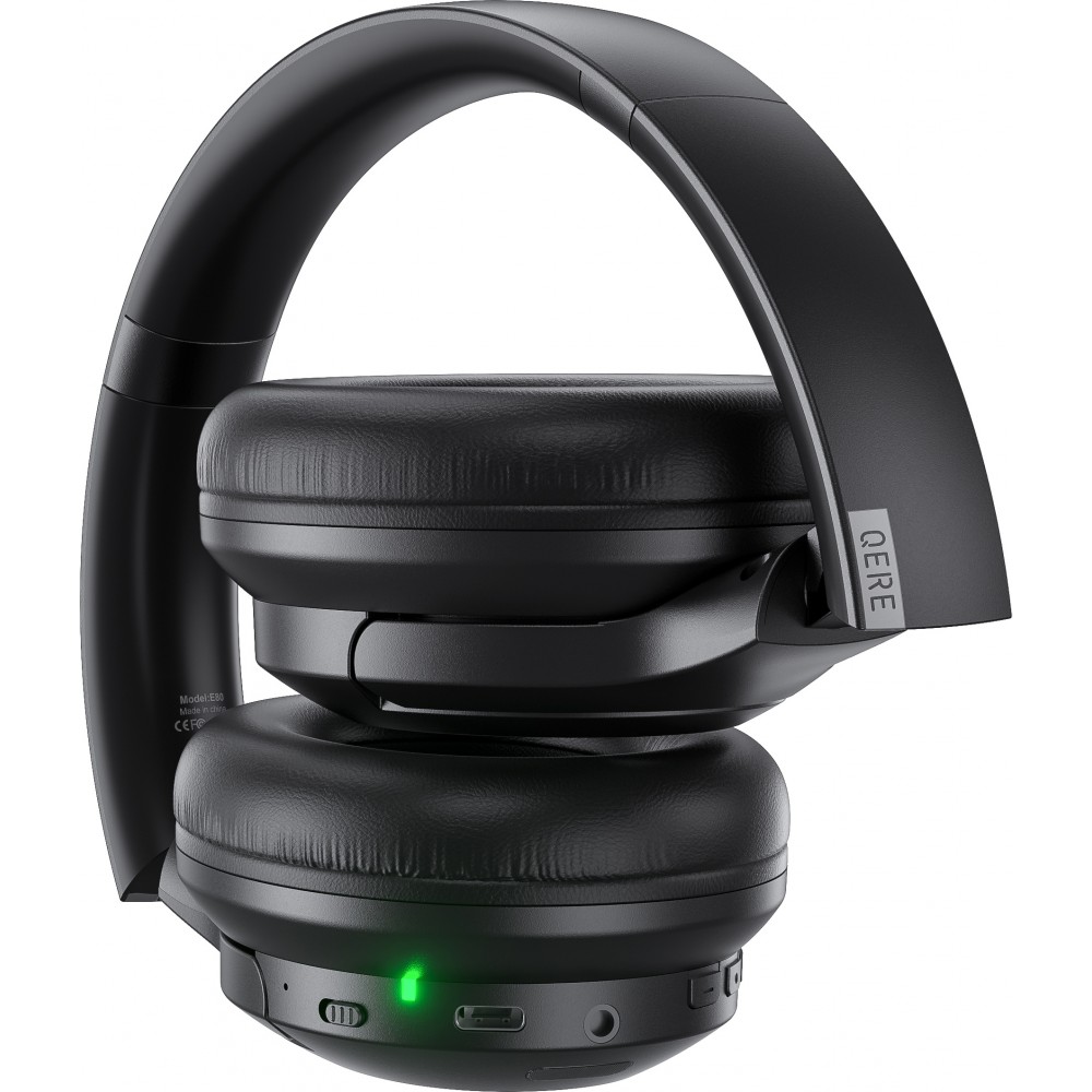 Casque sans fil Bluetooth Qere E80 Active Noise Cancellation (ANC) - Noir