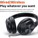 Casque sans fil Bluetooth Qere E80 Active Noise Cancellation (ANC) - Noir
