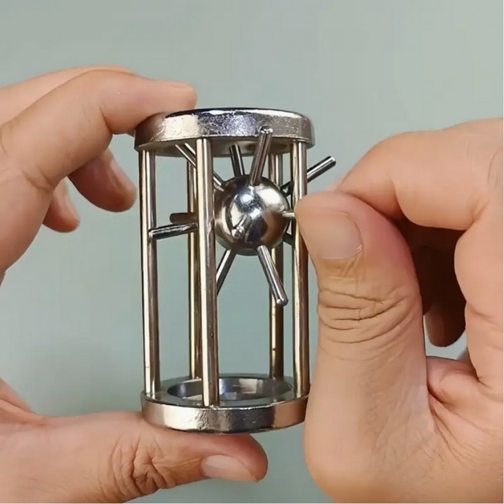 3D Metall Puzzle für Erwachsene - Denk- und Logikspiel, ideal als Geschenk - Silber