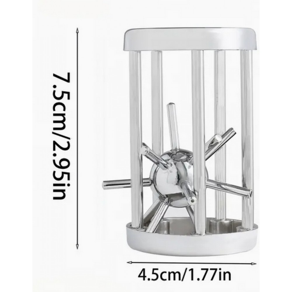 3D Metall Puzzle für Erwachsene - Denk- und Logikspiel, ideal als Geschenk - Silber