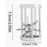 3D Metall Puzzle für Erwachsene - Denk- und Logikspiel, ideal als Geschenk - Silber