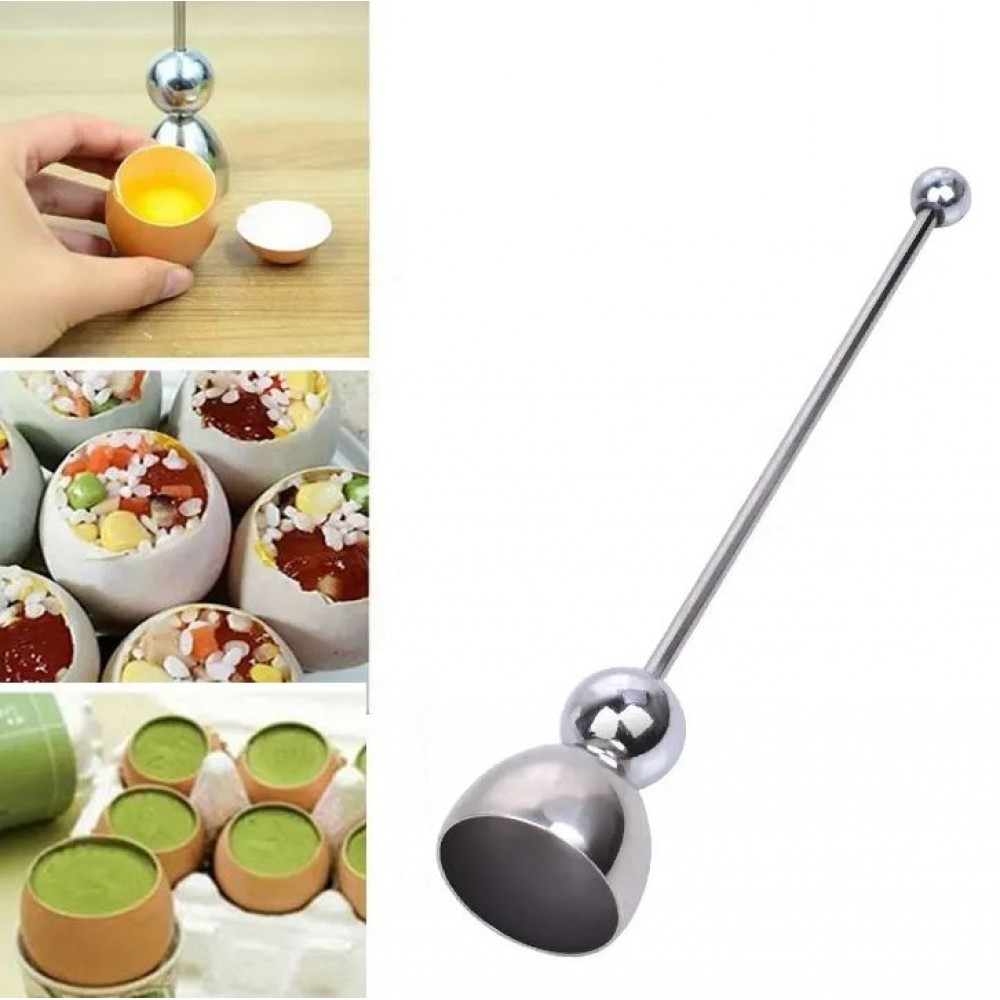 Casse oeuf - Accessoires de cuisine - Ouvre-oeufs en acier inoxydable - Argent