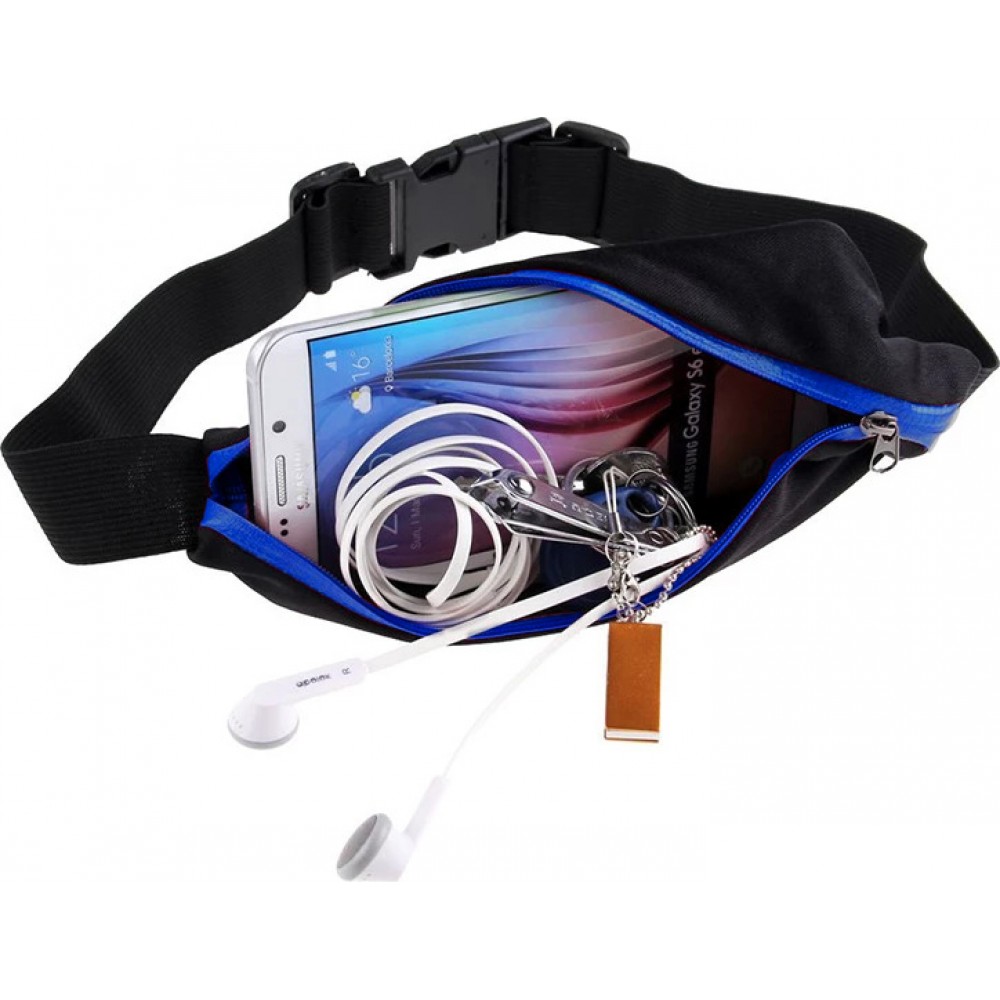 Sportgürtel mit 2 erweiterbaren Taschen für Handy + Zubehör, Joggen,  Radfahren - Dunkelblau - Kaufen auf PhoneLook