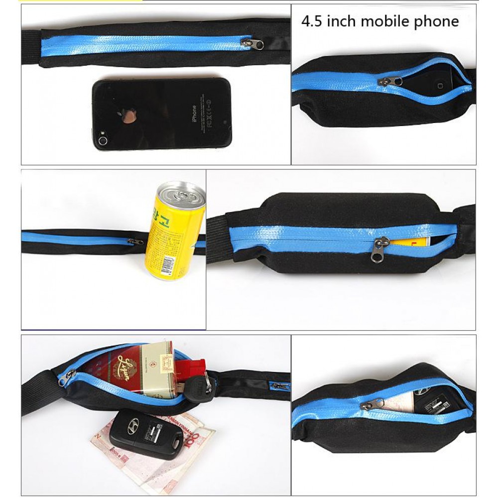 Sportgürtel mit 2 erweiterbaren Taschen für Handy + Zubehör, Joggen,  Radfahren - Dunkelblau - Kaufen auf PhoneLook