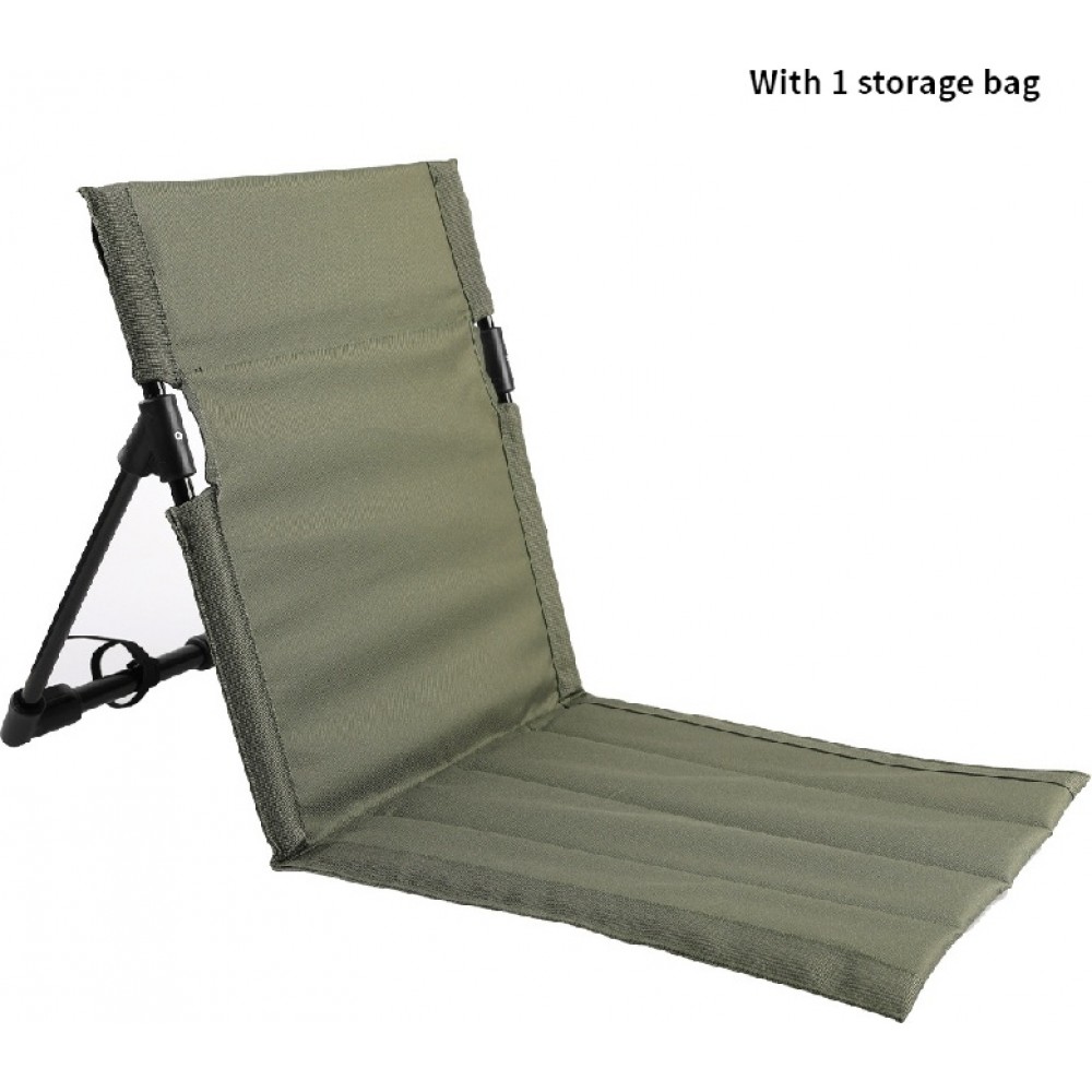 Chaise au sol pliante aluminium ultralégère camping/plage/loisirs/extérieur avec sac de rangement - Vert