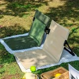 Chaise au sol pliante aluminium ultralégère camping/plage/loisirs/extérieur avec sac de rangement - Vert