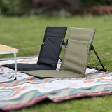 Chaise au sol pliante aluminium ultralégère camping/plage/loisirs/extérieur avec sac de rangement - Vert