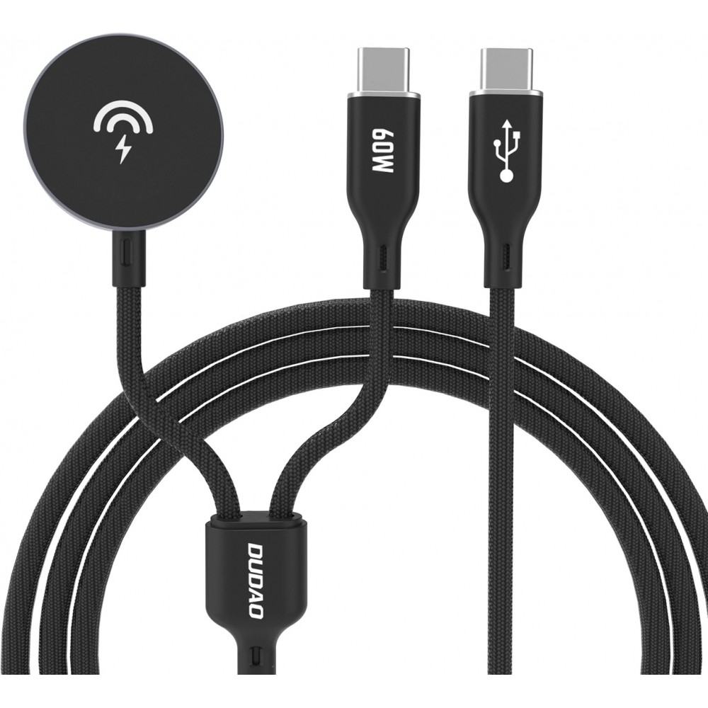 Dudao A12MaxC PD60W 2-in-1 Ladegerät Apple Watch USB-C Schnellladegerät - Schwarz