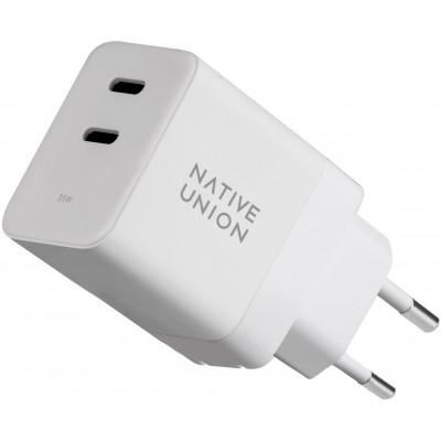 Chargeur 2 x USB-C Native Union PD 35W GaN Fast Charge - Blanc