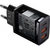 Chargeur Rapide Compact Baseus 30W 2x USB USB Type C Power Delivery Quick Charge 3A - Noir