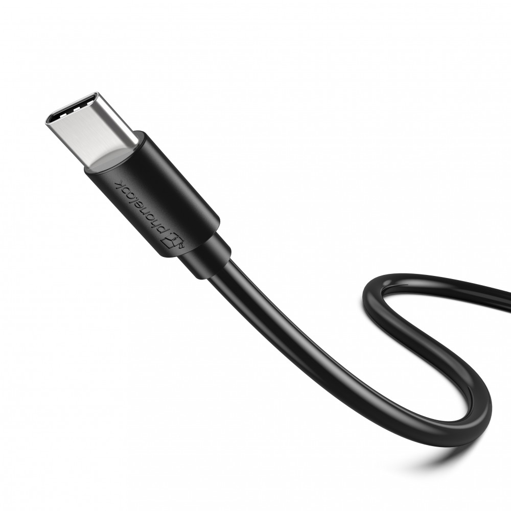Chargeur USB-C 20W avec câble de charge USB-C de 1 m - Noir