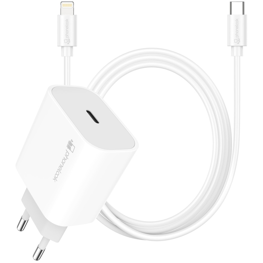 PD 20W Chargeur iPhone avec 1M Câble USB C vers Lightning, USB