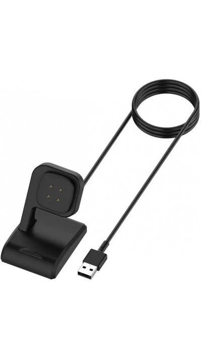 Chargeur USB avec support Fitbit Versa 3 - 4 et Fitbit Sense 1 - 2 - Noir