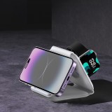 Dudao A11N 15W faltbares 3-in-1 Induktionsladegerät mit USB-C Kabel - Weiss