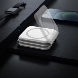 Dudao A11N 15W faltbares 3-in-1 Induktionsladegerät mit USB-C Kabel - Weiss