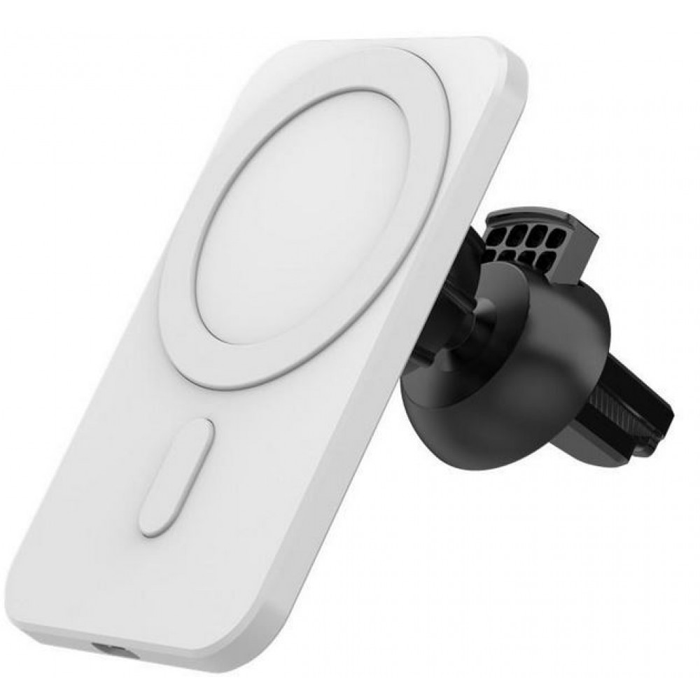 Chargeur magnétique sans fil pour voiture 15W pour Apple MagSafe - Blanc