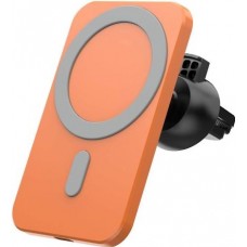 Chargeur magnétique sans fil pour voiture 15W pour Apple MagSafe - Orange