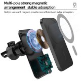 Chargeur magnétique sans fil pour voiture 15W pour Apple MagSafe - Orange