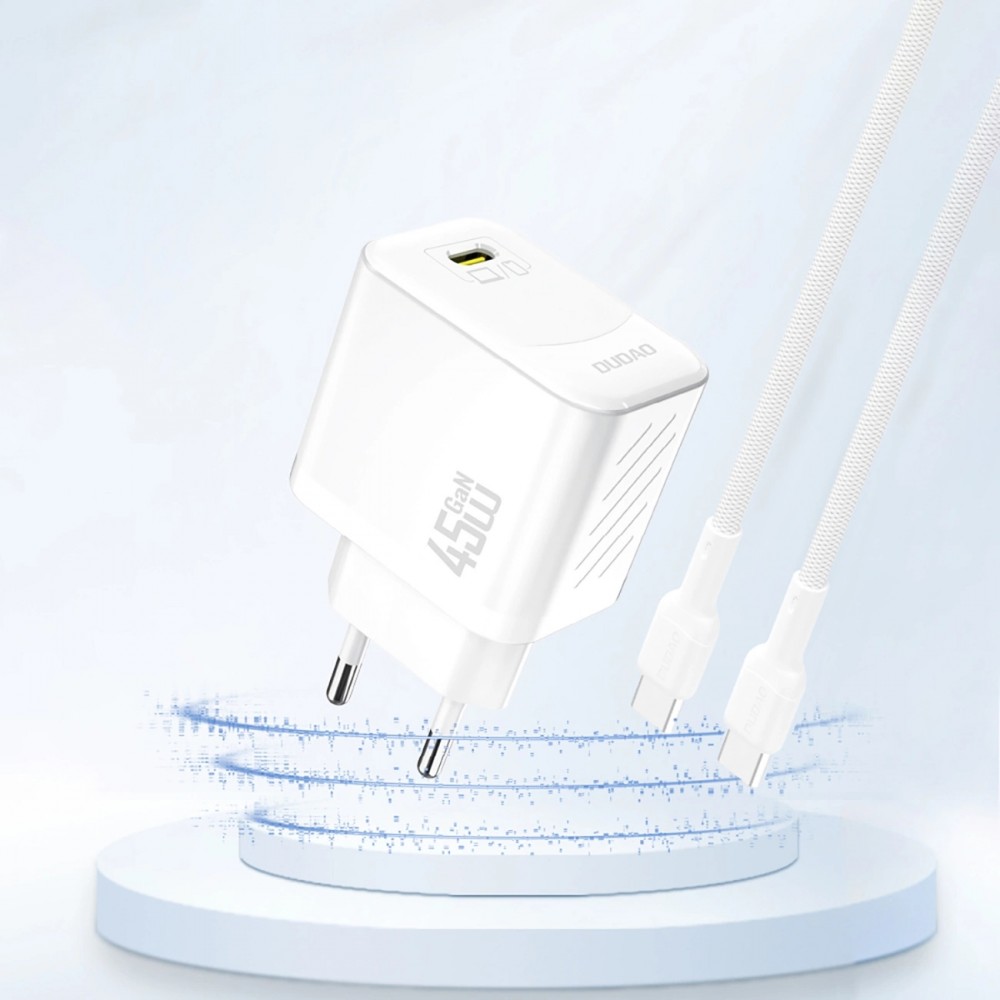 Chargeur mural USB-C 45W GaN Dudao A28 rapide et compact - Blanc