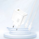 Chargeur mural USB-C 45W GaN Dudao A28 rapide et compact - Blanc