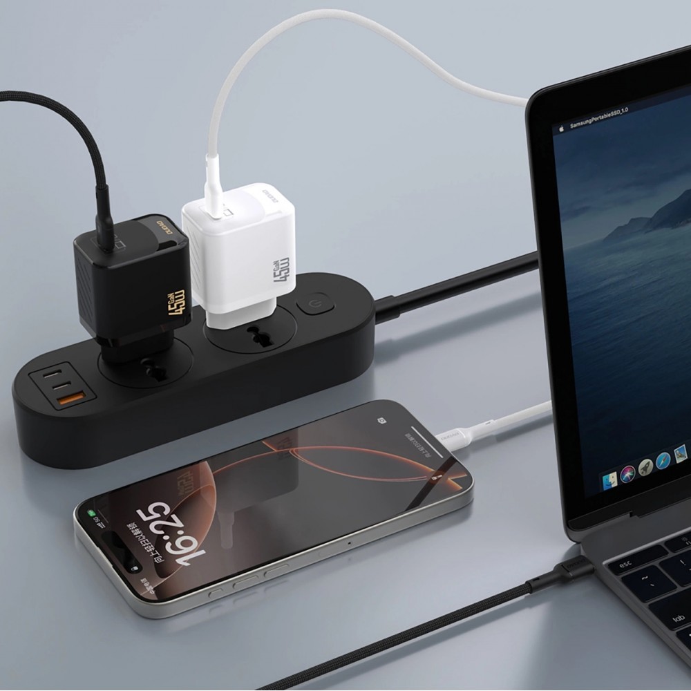Chargeur mural USB-C 45W GaN Dudao A28 rapide et compact - Blanc