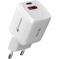 Chargeur puissant secteur Nano 30W USB-A et USB-C avec Power Delivery PhoneLook - Blanc