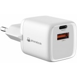 Chargeur puissant secteur Nano 30W USB-A et USB-C avec Power Delivery PhoneLook - Blanc