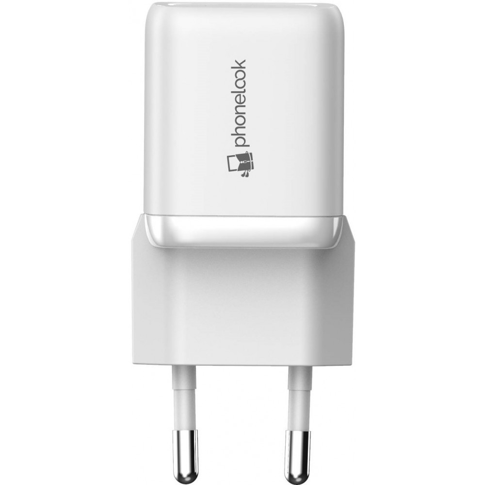 Chargeur puissant secteur Nano 30W USB-A et USB-C avec Power Delivery PhoneLook - Blanc