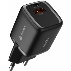 Chargeur puissant secteur Nano 30W USB-A et USB-C avec Power Delivery PhoneLook - Noir