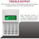 Chargeur rapide 4 emplacements avec écran LCD pour piles AA/AAA - Noir