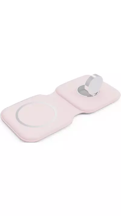 Faltbare 15W Wireless Charger 3 in 1 Ladegerät für iPhone, AirPods & Apple Watch - Rosa
