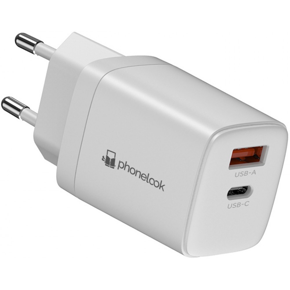 Ladegerät 20W USB und USB-C (Power Delivery) PhoneLook - Weiss