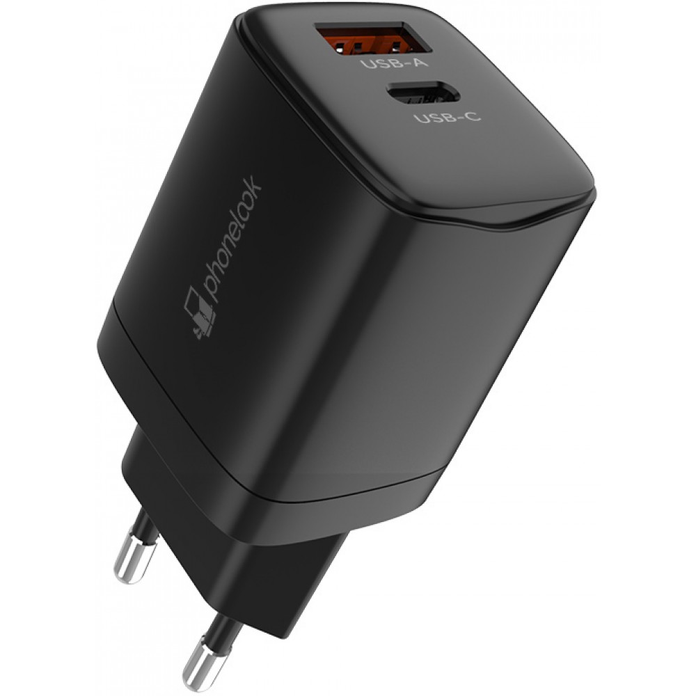 Chargeur secteur 20W USB et USB-C (Power Delivery) PhoneLook - Noir -  Acheter sur PhoneLook