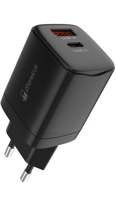 Chargeur secteur 20W USB et USB-C (Power Delivery) PhoneLook - Noir