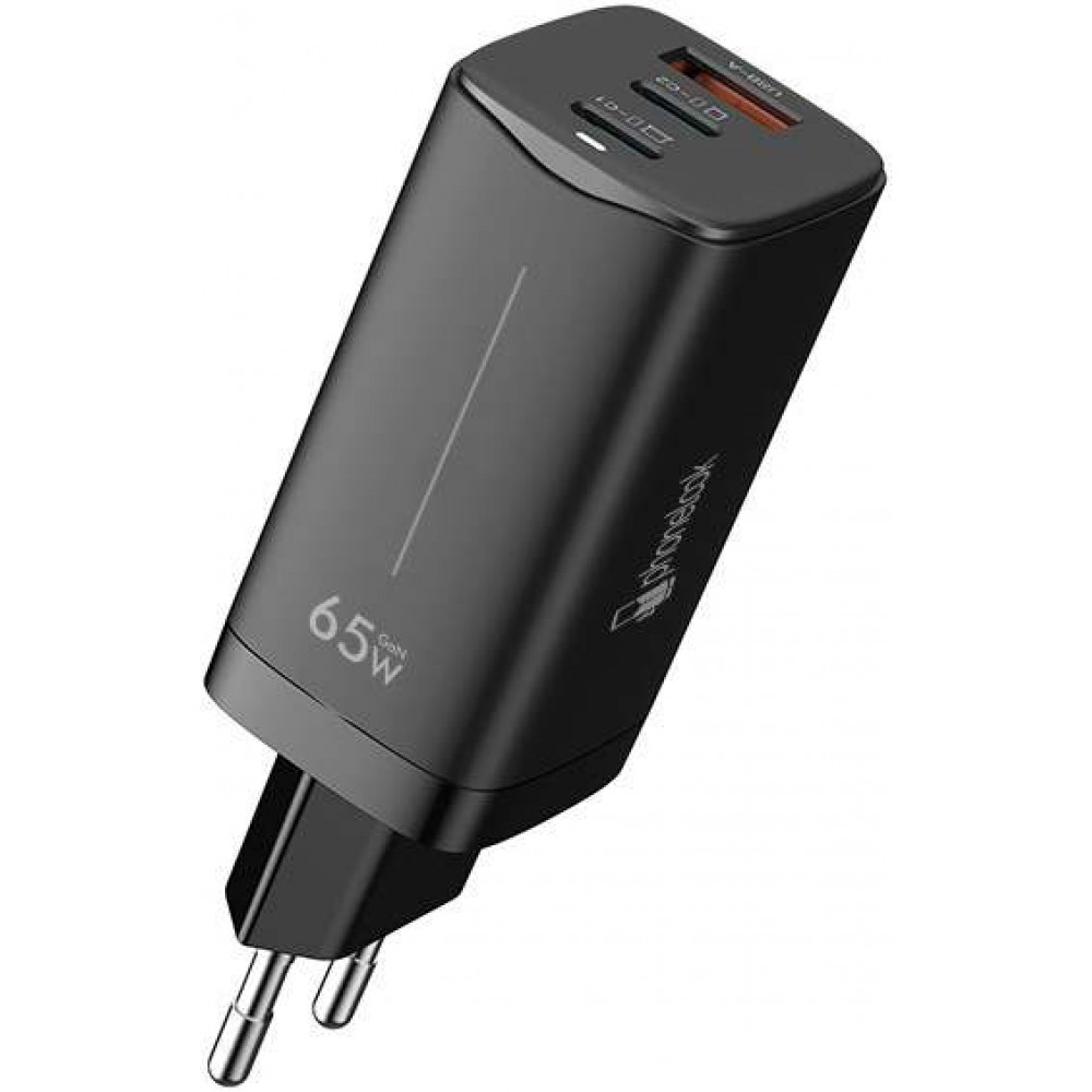 Chargeur secteur GaN 65W 2x USB-C et 1x USB-A (Power Delivery