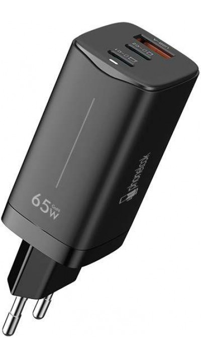 Ladegerät 65W GaN 2x USB-C und 1x USB (Power Delivery) - PhoneLook - Schwarz