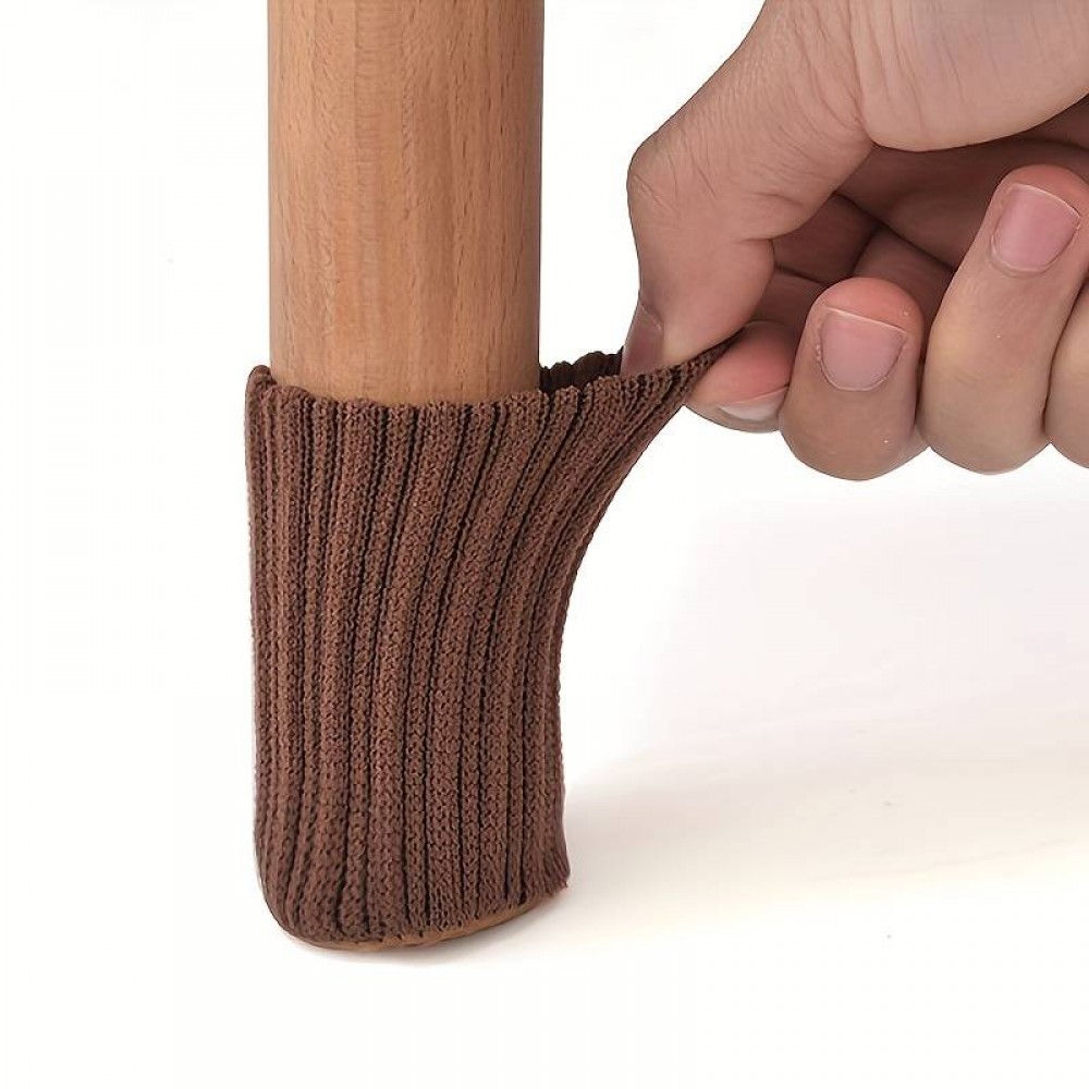 Dekorative Stuhl- und Tischbein Socken - Universelle Schutz Stulpen Stoffschoner (4 Stück) - Braun