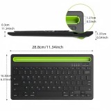 Ultradünne kabellose Bluetooth 3.0 Tastatur Android & iOS aufladbar USB & Multi Verbindungs Switch (QWERTY) - Schwarz