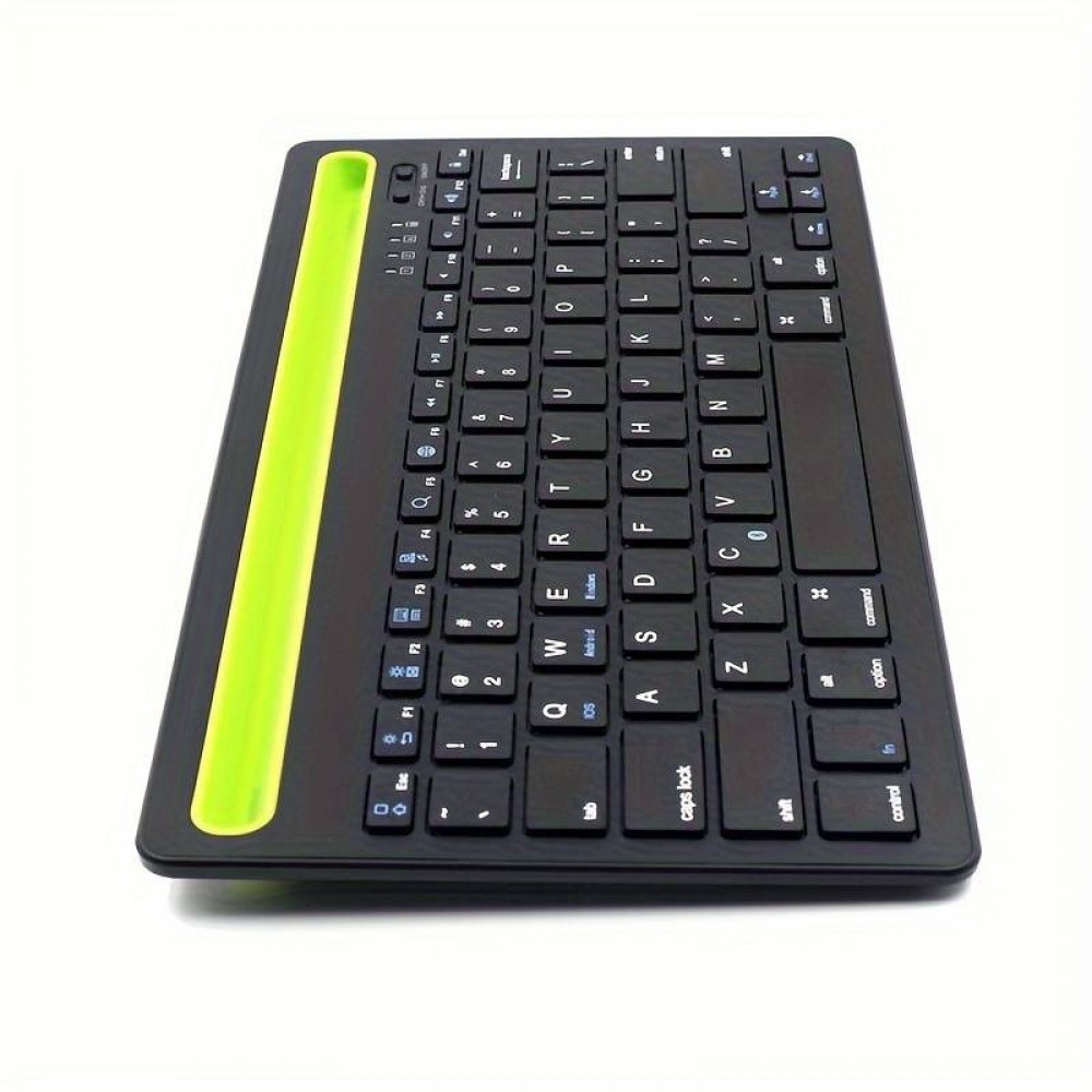 Ultradünne kabellose Bluetooth 3.0 Tastatur Android & iOS aufladbar USB & Multi Verbindungs Switch (QWERTY) - Schwarz