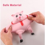 Cochon drôle en silicone anti-stress malléable et élastique Squeeze - Rose