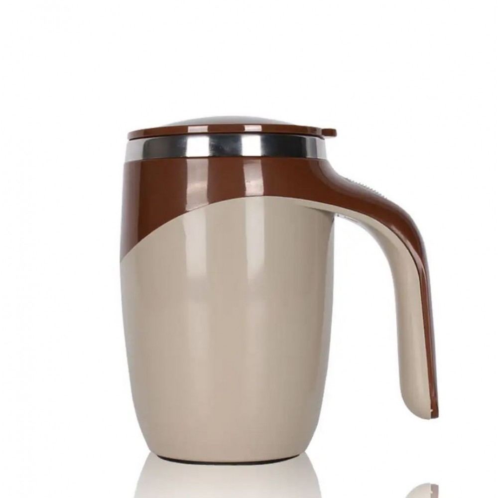Elektronischer Coffee Cup aus Edelstahl 380ml mit automatischer Rühr Funktion - Braun
