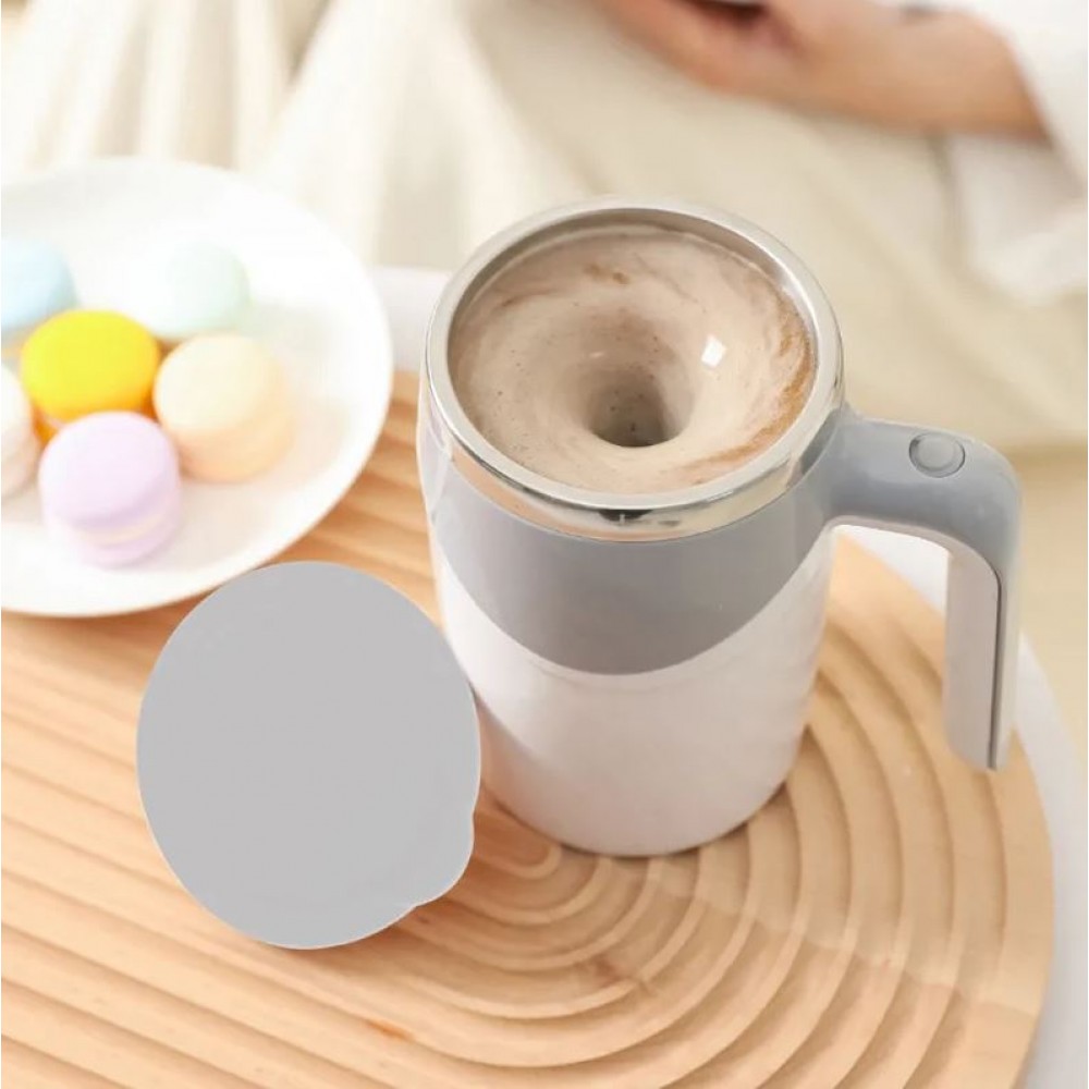 Elektronischer Coffee Cup aus Edelstahl 380ml mit automatischer Rühr Funktion - Braun