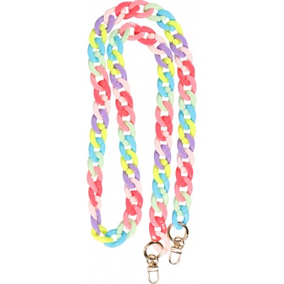 Collier universel attache pour coque/fourre téléphone chaine colorée - Multicolor