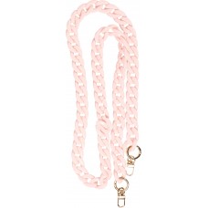 Collier universel attache pour coque/fourre téléphone chaine colorée - Rose