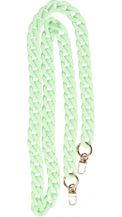 Collier universel attache pour coque/fourre téléphone chaine colorée - Vert clair