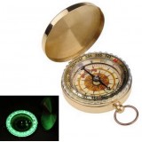 Eleganter klassischer Kompass aus Kupfer mit fluoreszierendem Ring - Gold