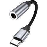 Connecteur USB-C vers 3.5mm AUX audio écouteurs avec prise jack en nylon et aluminium (Samsung, Huawei, iPhone 15) - PhoneLook