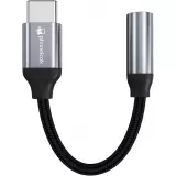 Connecteur USB-C vers 3.5mm AUX audio écouteurs avec prise jack en nylon et aluminium (Samsung, Huawei, iPhone 15) - PhoneLook